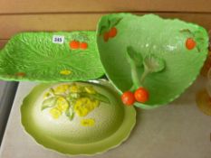 Colnware salad bowl with servers and a cheese dish and cover along with a similar Beswick dish