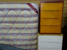Kozee Sleep 4ft mattress, painted six drawer chest and a four drawer chest
