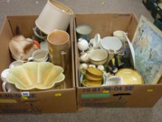 Two boxes of mixed household china and decorative ware