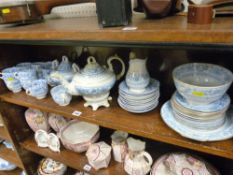 Parcel of vintage Staffs blue and white teaware