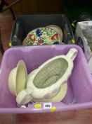 Two tubs of miscellaneous porcelain