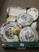 Box of Indian Tree and other dinnerware etc