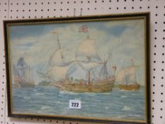GRIFFITH BAILEY COALE watercolour - maritime scene, 24 x 36 cms