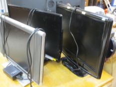 Two Logik LCD TVs and a Tosumi 12v LCD screen E/T