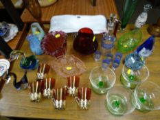 Good collection of colourful and other glassware