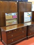 Parcel of Stag bedroom furniture including two double wardrobes and two dressing chests