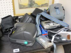 Parcel of vintage cameras to include Polaroid, Olympus and Kodak etc