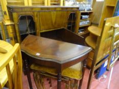 Parcel of assorted furniture including nest of three tables, hall table, side by side bureau,