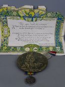 World War I death plaque to Wallace Thomas with attached George V 1914-1918 medal to 3086 Pte W