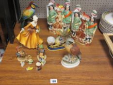 Pair of Staffs flatbacks, Goebel figurines, Royal Doulton figurine 'Kirsty' HN2381, Royal Crown
