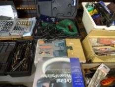 Cased Parkside reciprocating saw, Black & Decker sander and a NuTool orbital waxer/polisher E/T