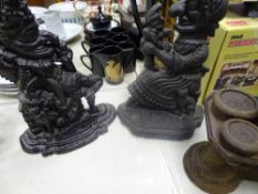 Punch & Judy cast doorstop and a vintage set of scales and weights