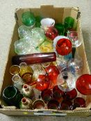 Good selection of colourful and other drinking glassware etc