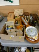 Two boxed wooden chess sets and a board, a game of Monopoly, five boxed quantities of Reeve's