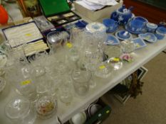 Collection of Wedgwood and other Jasperware and a quantity of decorative drinking glassware and