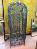 Wrought iron wine cabinet to hold approx forty five bottles