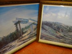 PATRICIA ANN BURLAND limited edition prints - River Dee viaduct and River Ceiriog viaduct, both