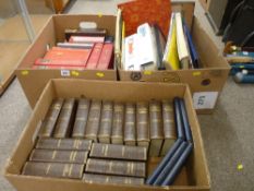 Three boxes of books including a sixteen volume set of Dickens