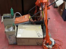 Flymo Ventura 320 lawnmower, two Flymo strimmers, boxed manual lawnmower etc E/T