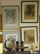Parcel of vintage prints and engravings etc