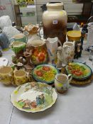 Large West German stoneware vase with others, a Radford jug with others along with other