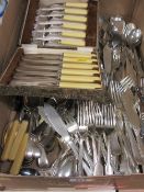 Box of mixed flatware