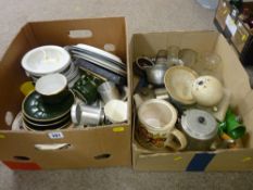 Two boxes of household crockery, glass and kitchenware