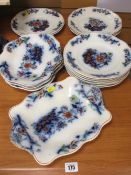 Parcel of vintage Davenport dinner plates and servers