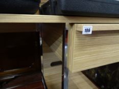 Quality modern designer chrome and light wood effect home desk