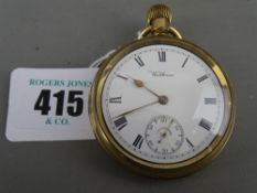 Waltham gold plated vintage gent's pocket watch