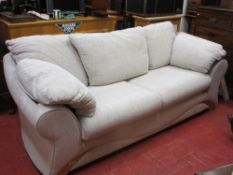 Contemporary style light upholstered three seater couch