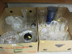 Two boxes of good heavy glassware