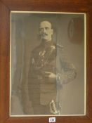Oak framed photographic print of a military gentleman, 49 x 36 cms