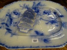 Fine flow blue meat platter and similar toast rack