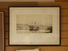 LT COL HAROLD WYLLIE OBE (eldest son of William Lionel) dry point etching - 'The Implacable', signed