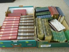 Two boxes of books including a set of eleven Tennyson pocket books