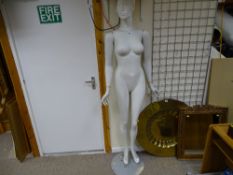 Female fibreglass mannequin on a stand