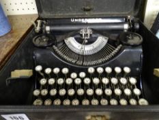 Cased USA made Underwood vintage typewriter