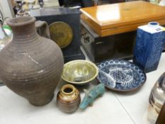 Collection of contemporary stoneware and studio pottery items