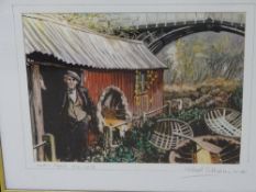 MICHAEL COLLINS 2004 print - signed in pencil, entitled 'Eustace Rogers, 1914-2003', 29 x 37 cms