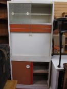 Vintage Remploy kitchen cupboard storage unit with upper sliding glazed doors