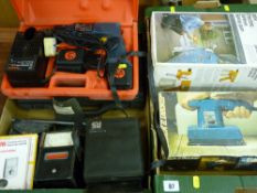 Cased Bosch GSR power drill, vintage multi-meters, Powerline airless spray gun etc E/T