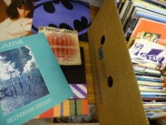 Box of 60s/70 LP and 45rpm records including Pink Floyd, Prince, Joni Mitchell, Patti Smith,