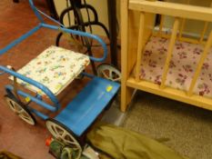 Vintage doll's furniture - pram and cot