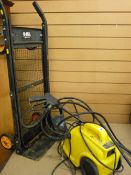 Handypower HP140 pressure washer, Black & Decker sack truck and parcel of long handled garden