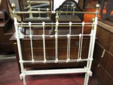 Metal and painted ornate bed frame with irons