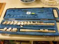 Cased Yamaha silver plated flute