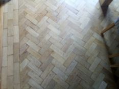 Approximately 3.9 x 3.9 metres of beech parquet flooring blocks