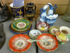 Selection of decorative Limoges, Coalport and Victorian cabinet ware