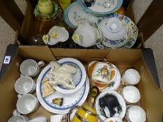 Masons Regency, excellent Wade items and Graff porcelain amongst other similar items in two boxes